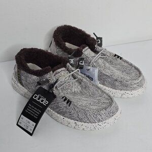 Hey Dude Wendy Salt Pepper Warmth Fur Lined Brown Women's 7 Slip On Casual Shoes